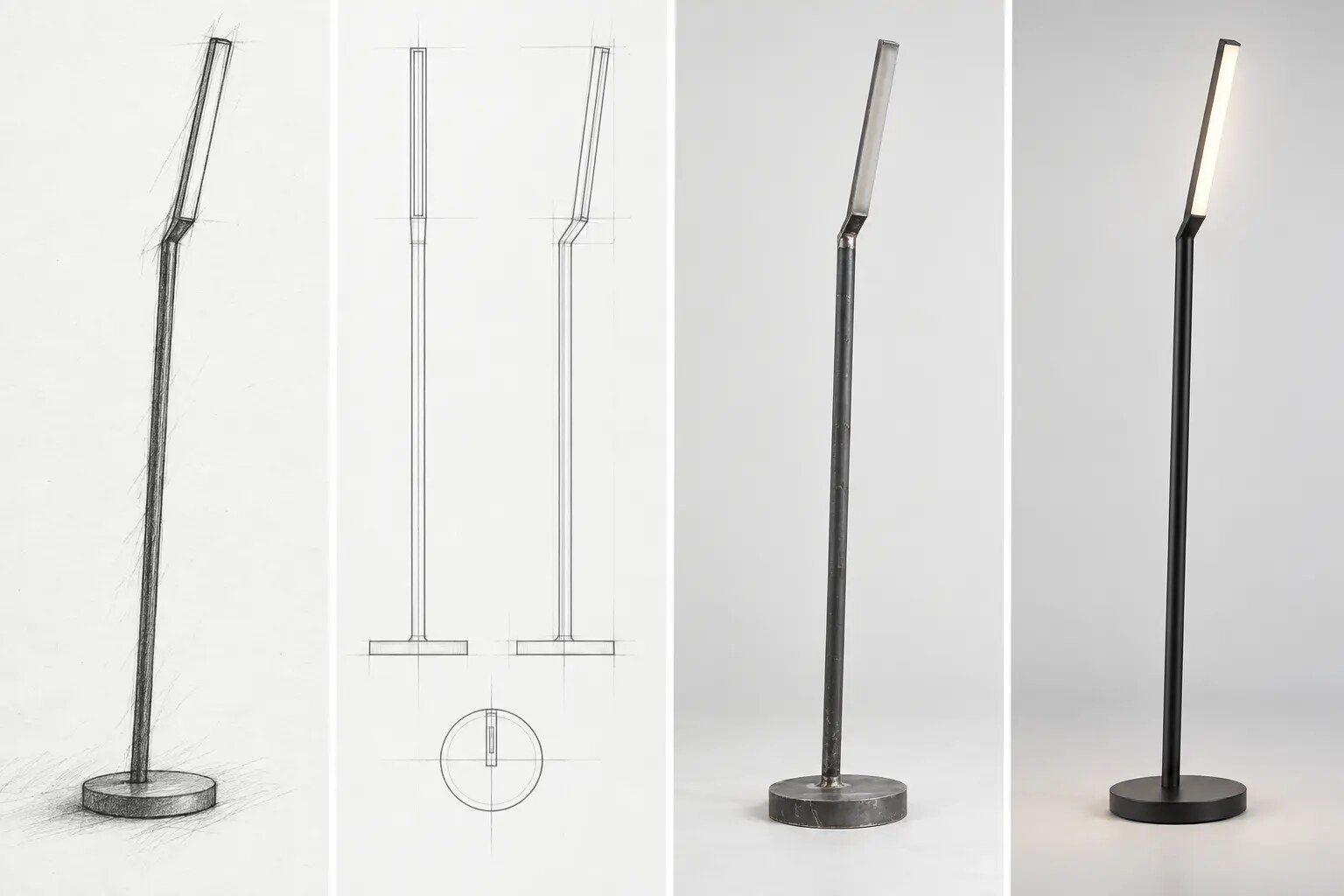 Processo di design della Lampada Segno dallo schizzo al prodotto finale